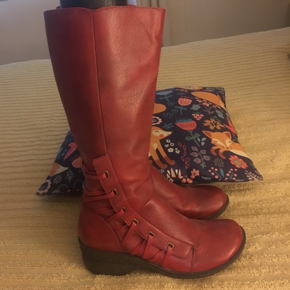 Miz Mooz leather boots, red, size EU 40.